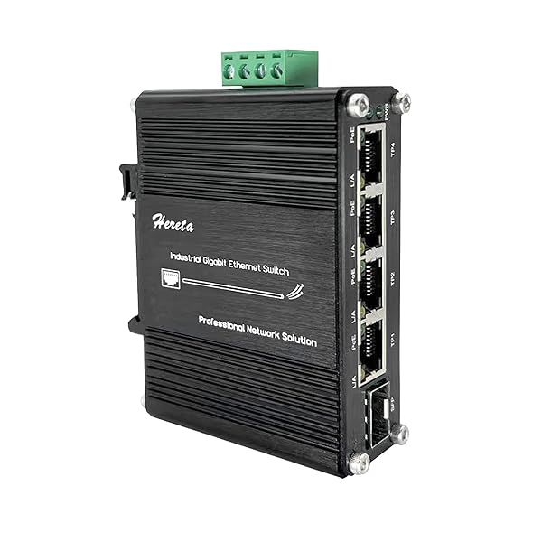 Industrial 5-Port Gigabit PoE+ Switch: 4 Ports 120W Injector & 1 SFP Port for Reliable Networking