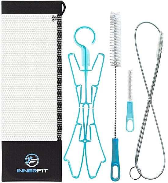 InnerFit Hydration Bladder Cleaning Kit 5 in 1 Universal Bladder Cleaner with Brushes Collapsible Frame and Carrying Pouch