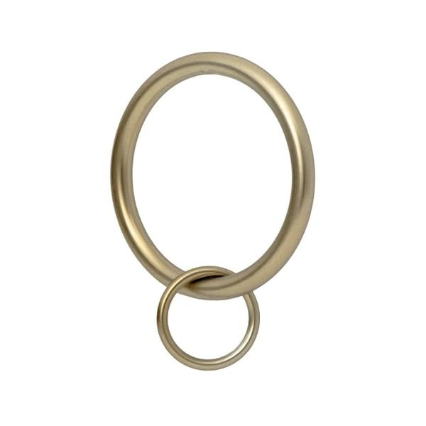 "Ivilon Warm Gold Drapery Eyelet Curtain Rings - 1.7" Loop for Hook Pins, Set of 14"