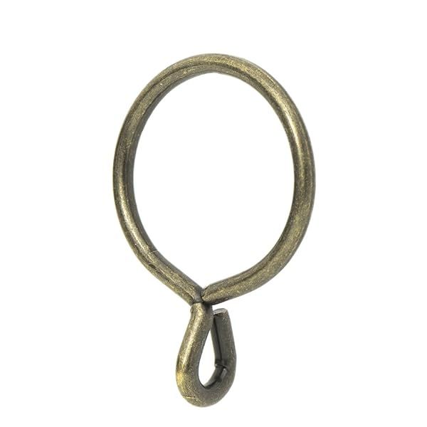 "Ivilon Antique Brass Drapery Eyelet Curtain Rings - 1.7" Set of 14 for Curtain Hook Pins"