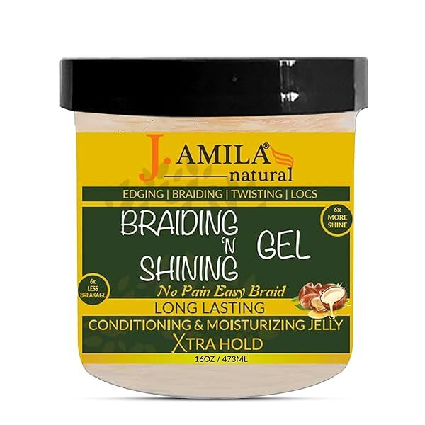 J. AMILA Award-Winning Braiding & Shining Gel - Long-Lasting Hold & Moisture (16oz)
