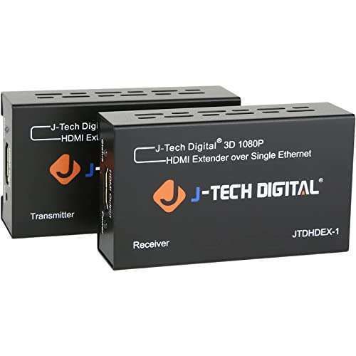 J-Tech Digital HDMI Extender: 1080P@200ft Over Cat5e/6 with EDID Copy & Dolby Digital Support
