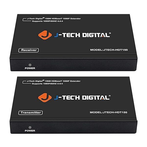J-Tech Digital Long Range HDMI Extender Over Cat6 150m 1080P Bi-Directional IR Supports Dolby Digital DTS EDID CEC RS-232 Passthrough