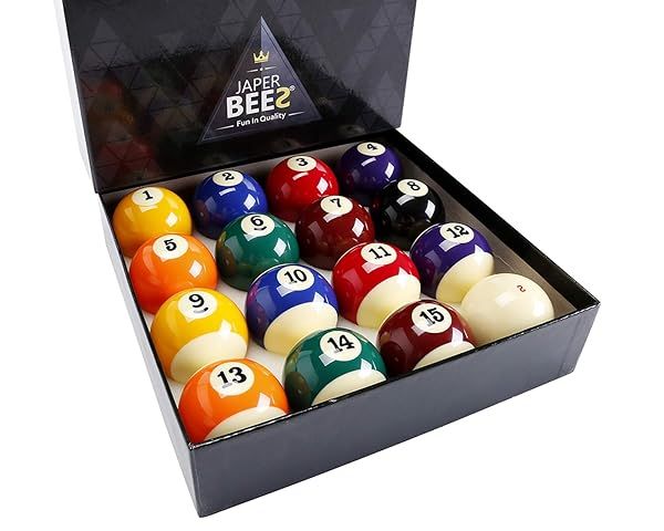 JAPER BEES Classic Pool Balls Billiard Set Regulation Size High Quality Resin Balls