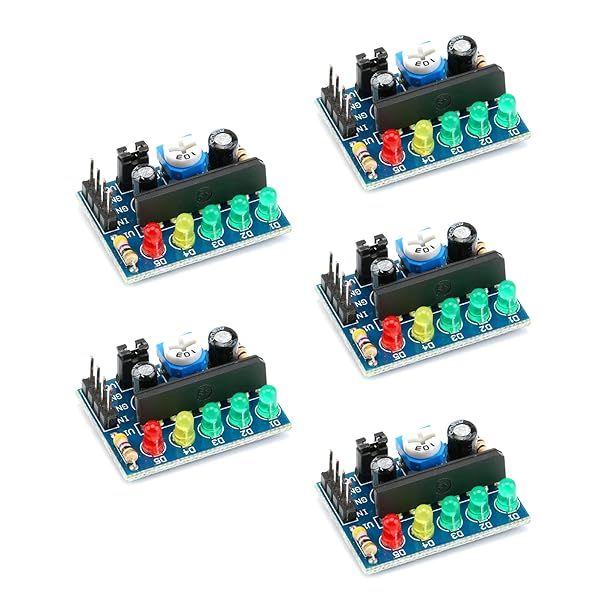 JESSINIE 5Pcs KA2284 Level Indicator Module 5 LED Battery Indicator Power Audio Level Indicator Module Board KA2284 3.5V-12V Power Indicator Board