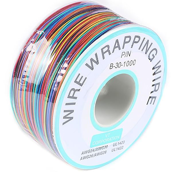 JESSINIE 8-Color Electronic Wire - 30 AWG Single Core, 250M Tinned Copper Solid Cable for Circuit Boards and PCB