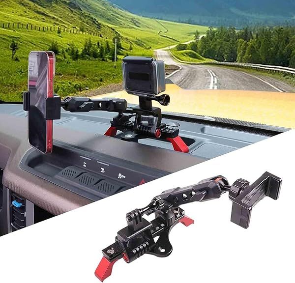 JHD-TOGO Phone and GoPro Holder-Slide Rail, Compatible with iPhone, Adjustable, Aluminum Alloy + ABS Material, Easy Installation
