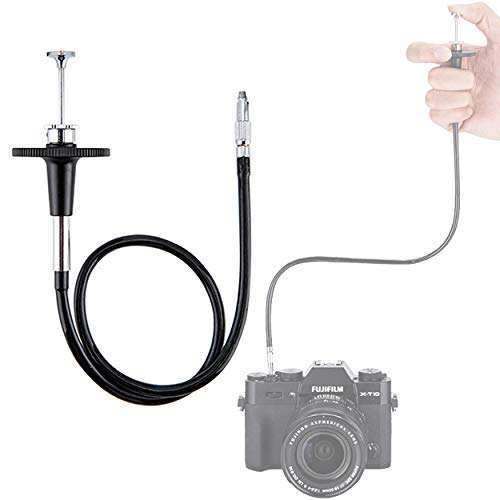 JJC 40cm Black Mechanical Cable Shutter Release for Fujifilm, Leica, Nikon - Perfect for X10, M6, Df & More!