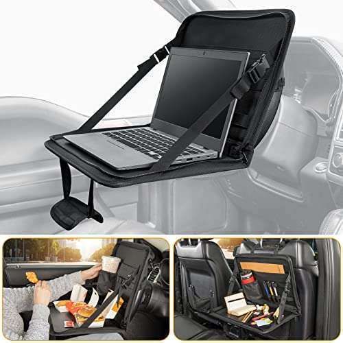 JOYTUTUS 3-in-1 Car Steering Wheel Tray & Back Seat Desk: Perfect for Work, Kids & Family Travel