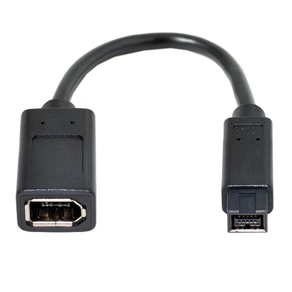 JSER 20cm Firewire 400 to 800 Cable - 6Pin Female to 9Pin Male IEEE 1394 Adapter, 6 Feet Length