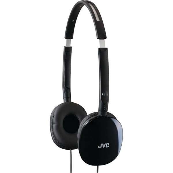 JVC HAS160B Colorful Flat Foldable On-Ear Headphones with Gold Plated Slim Plug - Perfect Sound & Style
