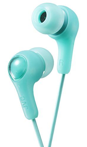 JVC Gumy HAFX7G Green Earbuds: Powerful Sound & Comfortable Fit with Silicone Ear Pieces S/M/L