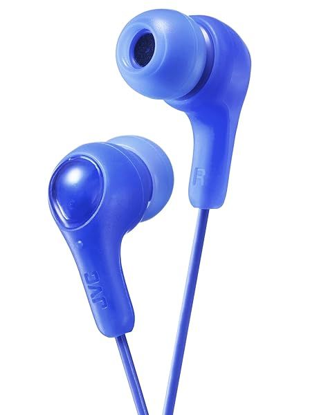 JVC Gumy In Ear Earbud Headphones Powerful Sound Comfortable Fit Silicone Ear Pieces SML HAFX7AN Blue