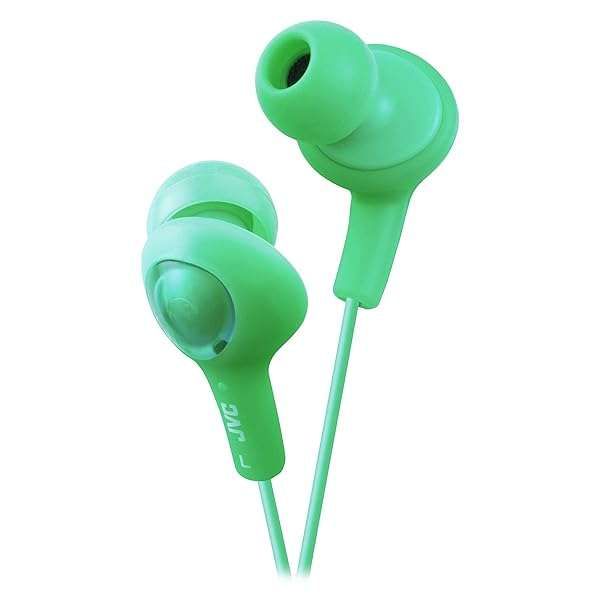 JVC HAFX5G Gumy Plus Green Inner Ear Headphones - Affordable Sound Quality & Comfort