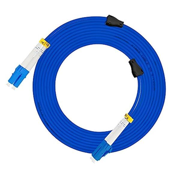 Jeirdus 100M LC to LC Indoor Armored Duplex SM Fiber Optic Cable Jumper Optical Patch Cord Singlemode 9/125 100Meters 328ft LC-LC
