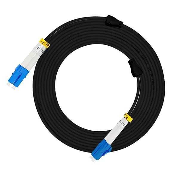 Jeirdus 10M LC to LC Outdoor Armored Duplex 9/125 SMF Fiber Optic Cable Jumper Optical Patch Cord Singlemode 10Meters 33ft LC-LC