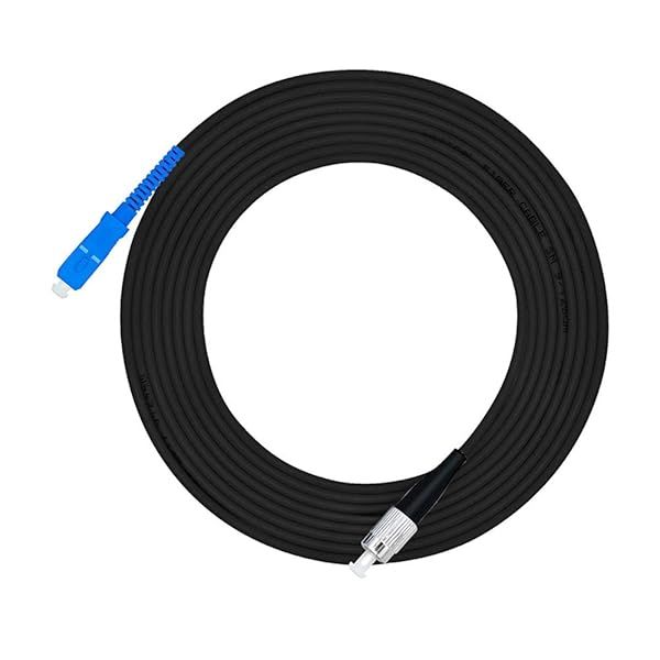 Jeirdus 15M SC to FC Outdoor Armored Simplex 9/125 SM Fiber Optic Cable Jumper - High-Quality 49ft Optical Patch Cord