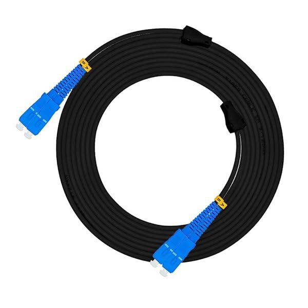 Jeirdus 15M SC to SC Outdoor Armored Duplex 9/125 SM Fiber Optic Cable Jumper Optical Patch Cord Singlemode 15Meters 49ft SC-SC