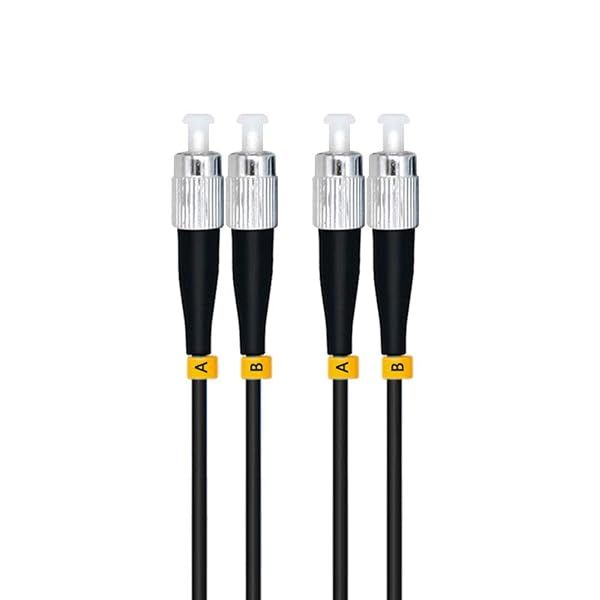 Jeirdus 50M FC to FC 10G OM3 Outdoor Armored Duplex 50/125 Fiber Optic Cable Jumper Optical Patch Cord 50Meters 165ft Multimode FC-FC