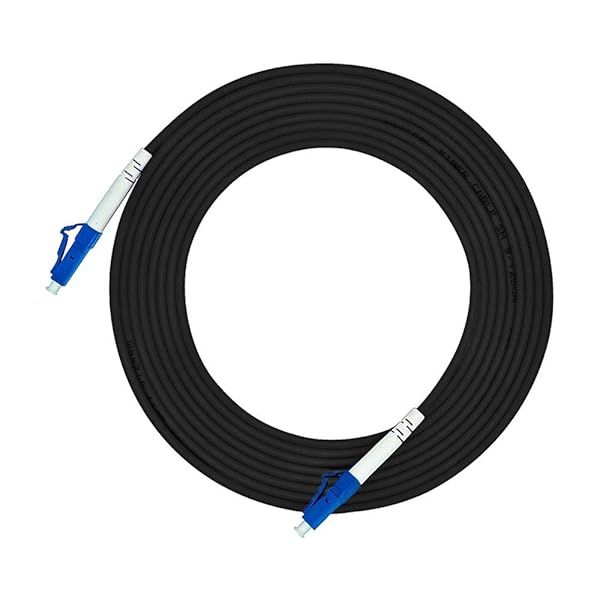 Jeirdus 50M LC to LC Outdoor Armored Simplex 9/125 SM Fiber Optic Cable Jumper Optical Patch Cord Singlemode 50Meters 160ft LC-LC