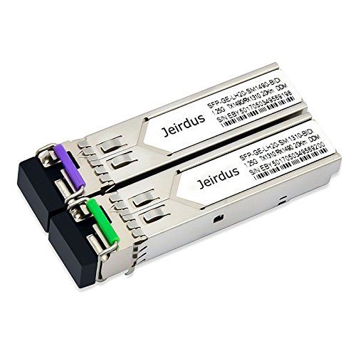 Jeirdus 1.25G SFP Module E1MG-BXU/BXD - BIDI WDM Transceiver 10-20KM Simplex LC 1310/1490nm (1 Pair)