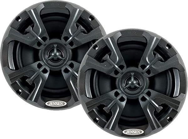 "Jensen MSX60RVR 6.5" Waterproof Marine Speakers - UV Resistant, Durable Coaxial Pair in Graphite Gray"