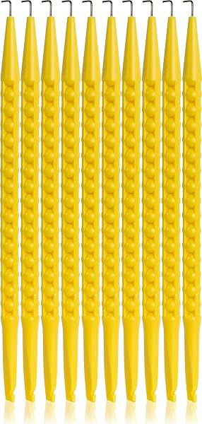 "Jonard Tools JIC-22035NT/10 Yellow Nylon Probe Pick Spudger - 7" L-Shaped Wire Hook (Pack of 10) for Precision Electronics Repair"