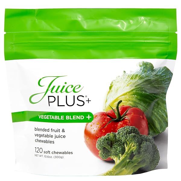 JuicePlus+ Vegetable Blend Soft Chews: Delicious Vegan Gummies for Daily Wellness - 11 Nutrient-Rich Veggies for Kids & Adults!