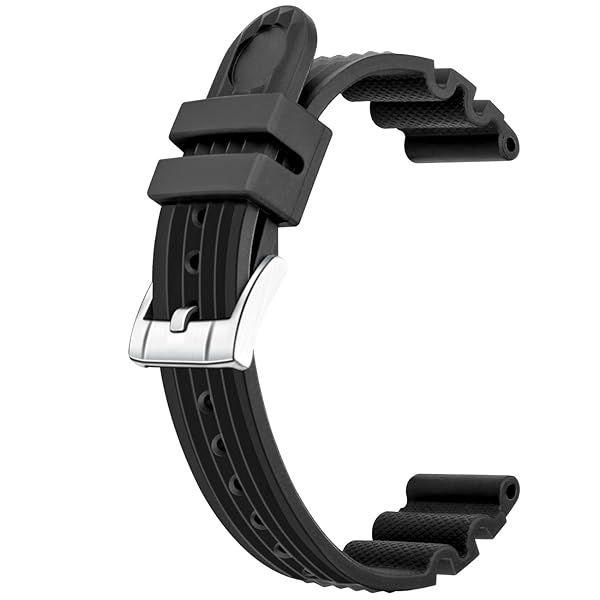 Juntan 20mm 22mm Rubber Watch Band Quick Release Silicone Replacement Watch Bands Strap for Men Women Straight End Bracelet Polished Stainless Steel