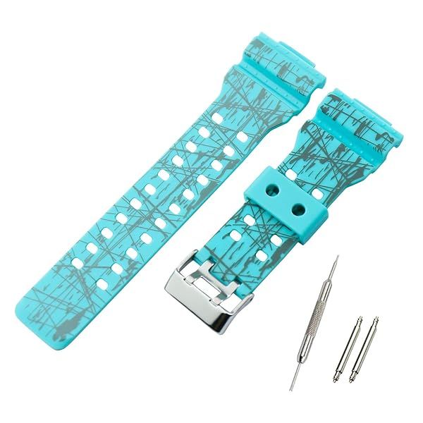 KHZBS Men's Rubber Resin Watch Strap for Casio G-Shock GA100 GA110 GA140 GA150 - Durable Outdoor Sports Replacement Band
