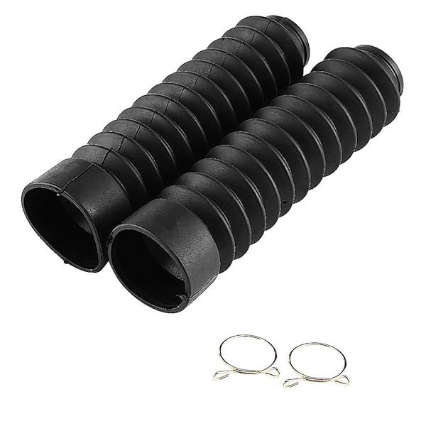 KIMISS Motorcycle Front Fork Cover Gaiters Boots 205x42mm Black Shock Damping Dust Cover