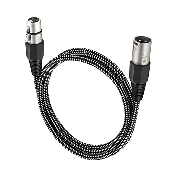 KINXIYU 50 FT XLR Cable Microphone Cable 3 Pin Nylon Braided Balanced Male to Female Heavy Duty Mic Patch Cord Pure Copper Conductors