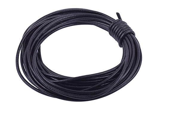 Buy KONMAY 3.0mm Black Leather Cord - 10 Yards for Jewelry Making, Necklaces & Bracelets