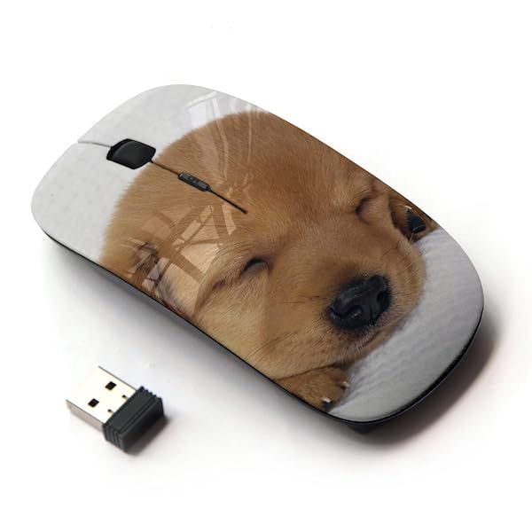 KOOLmouse Optical 2.4G Wireless Mouse Puppy Labrador Retriever Light Brown Dog Design