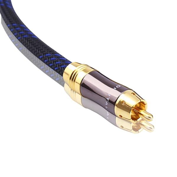 KUYIOHIFI Dual Shielded 15 Feet RCA Male to RCA Male Subwoofer Cable OD 8.0mm for High Quality Audio Connection