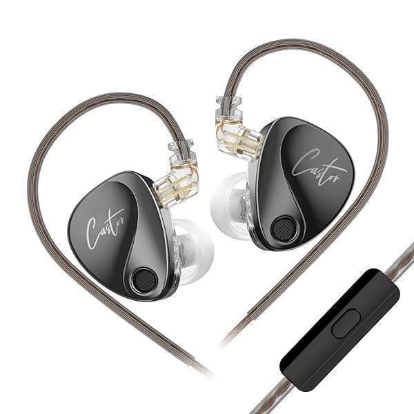 KZ Castor In-Ear Monitor Headphones: HiFi Dual-Dynamic Driver, Detachable Cable & Noise Isolating Sound