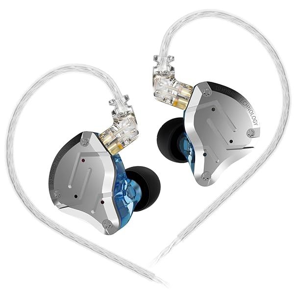 KZ ZS10 Pro in Ear Monitor Wired Headphone, KZ HiFi Earbuds in Ear Monitor Headphone with 4 Balanced Armatures and 1 Dynamic Drivers Professional Headphone for Drummer Musician (Blue No Mic)