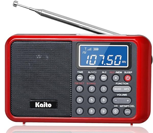 Kaito KA108 Super Sound Quality AM FM Shortwave Radio with MP3 Player Radio Recorder Alarm Clock and More