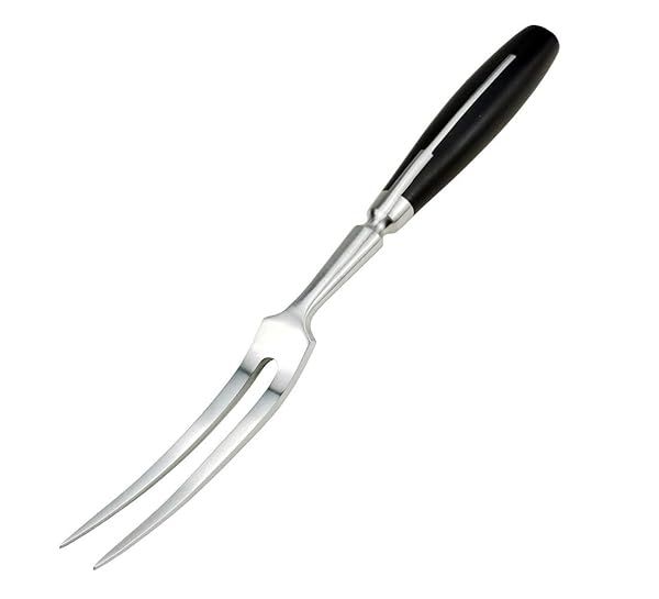 "Premium 12" Kakamono Stainless Steel Curved Meat Fork - Perfect for Carving & Serving"