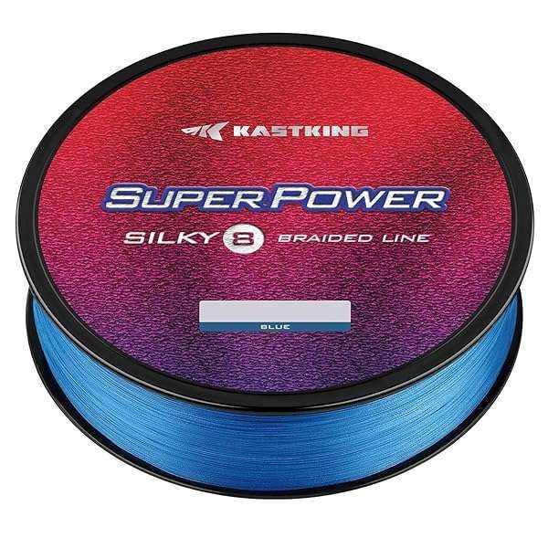 KastKing Superpower Silky8 Braided Fishing Line - 40LB, 150Yds, Blue, 8 Strand for Ultimate Strength & Performance