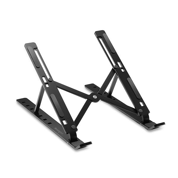 Kensington Portable Laptop Stand, Collapsible Aluminum Laptop Riser, Height Adjustable Laptop Cooling Stand for Up to 16", Lightweight 0.53lbs Stand