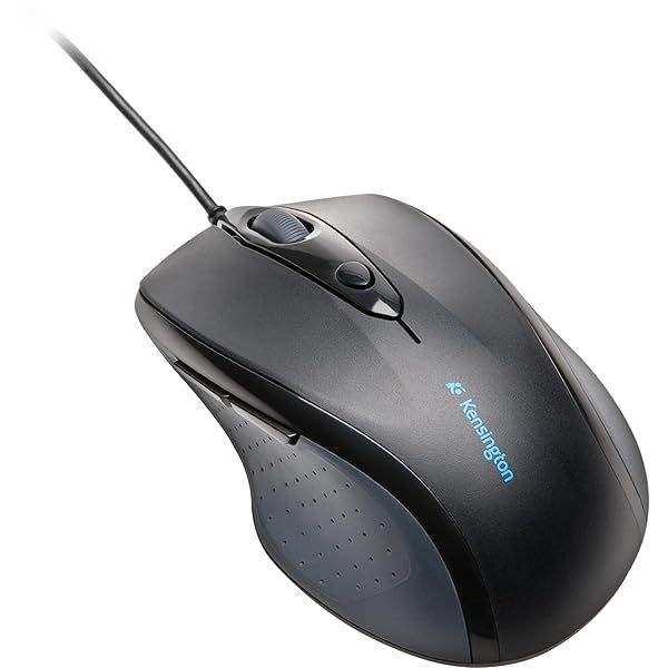 Kensington Pro Fit Full-Size USB Mouse (K72369US) - Ergonomic Black Design for Comfort & Precision