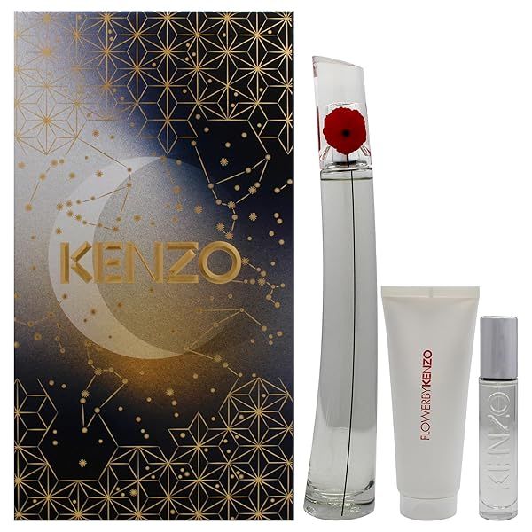 Kenzo Flower for Women Gift Set - 3 Pc EDP Spray & Body Milk | Refillable Fragrance Collection