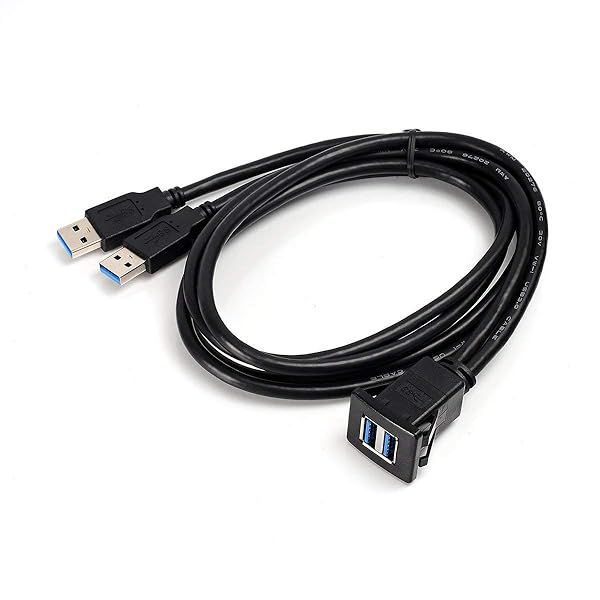 Kework 6 Feet Dual USB 3.0 Flush Mount Cable for Car Boat Truck Motorcycle Panel Dash Extension