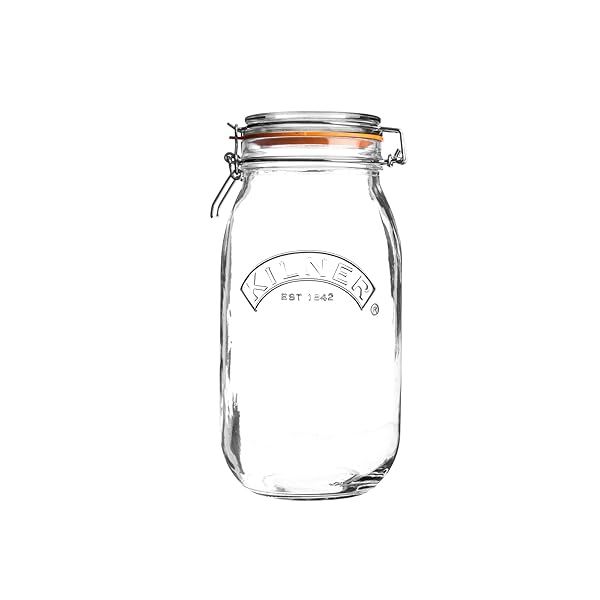 Kilner Round Clip Top Jar - 1.5L Airtight Glass Canister for Canning & Preserving | 51oz Storage Solution