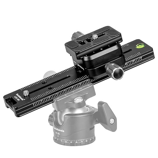 Koolehaoda 180mm Rail Nodal Slide Quick Release Clamp Dual Dovetail Camera Bracket Mount Rotatable for Arca Swiss Compatible Cameras