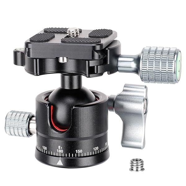 Koolehaoda E1 Mini Tripod Ball Head with Quick Release Plate Lightweight 170G Maximum Load 8KG CNC Process E1 Mini Head
