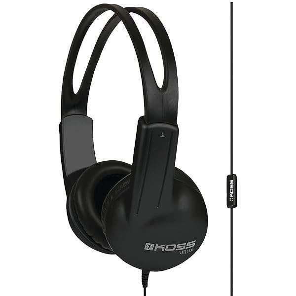Koss UR10i Lightweight Wired Headphones in Black - Superior Sound & Comfort