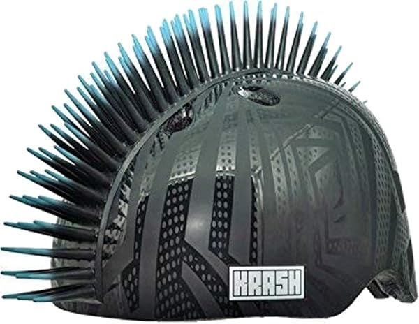 Krash Black Gator Youth Mohawk Helmet for Ages 8-14 | Size 54-58cm - Safe & Stylish!