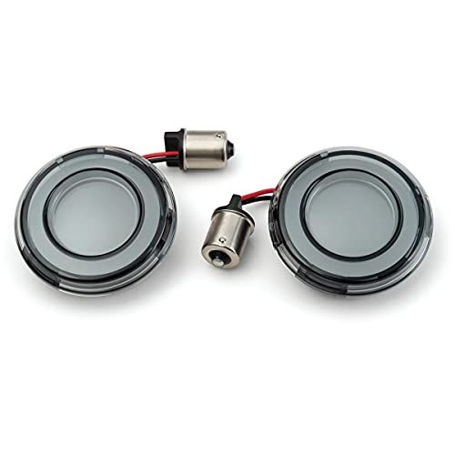 Kuryakyn 2907 Tracer LED Rear Turn Signal Conversions Bullet Style 1156 Single Circuit Red Smoke Lens 1 Pair Motorcycle Lighting Accessory